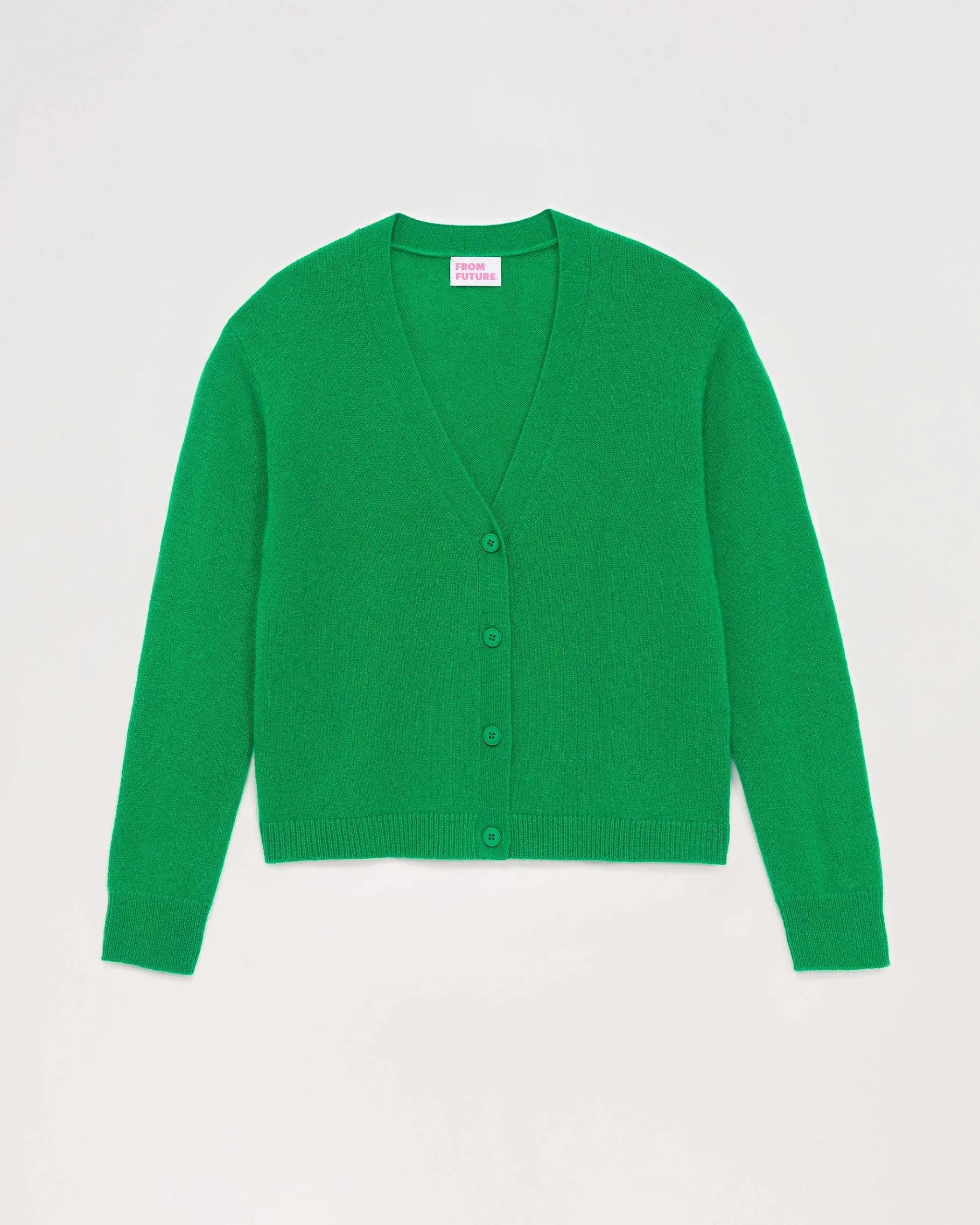 New FROM FUTURE Pull Cardigan Basique Leger Winter Green