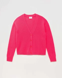 Sale FROM FUTURE Pull Cardigan Basique Leger Winter Fuschia