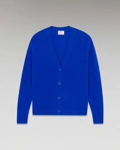 Clearance FROM FUTURE Pull Cardigan Basique Leger Pop Blue