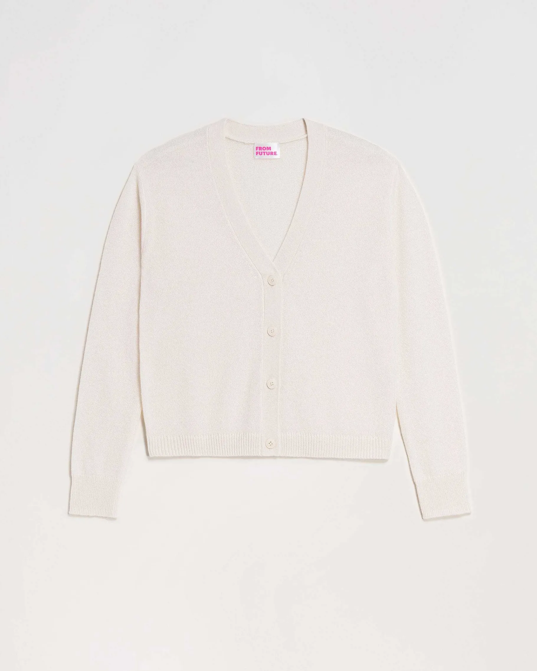 Discount FROM FUTURE Pull Cardigan Basique Leger Ecru