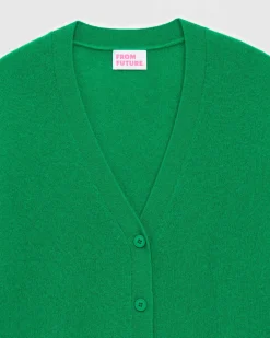 Hot FROM FUTURE Pull Cardigan Basique Leger Winter Green