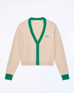 Hot FROM FUTURE Pull Cardigan Bicolore Light Beige