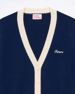 Sale FROM FUTURE Pull Cardigan Bicolore College Blue