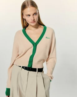Best FROM FUTURE Pull Cardigan Bicolore Light Beige