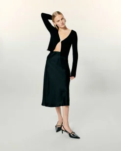 Clearance FROM FUTURE Pull Cardigan Bijou Point Bourdon Noir