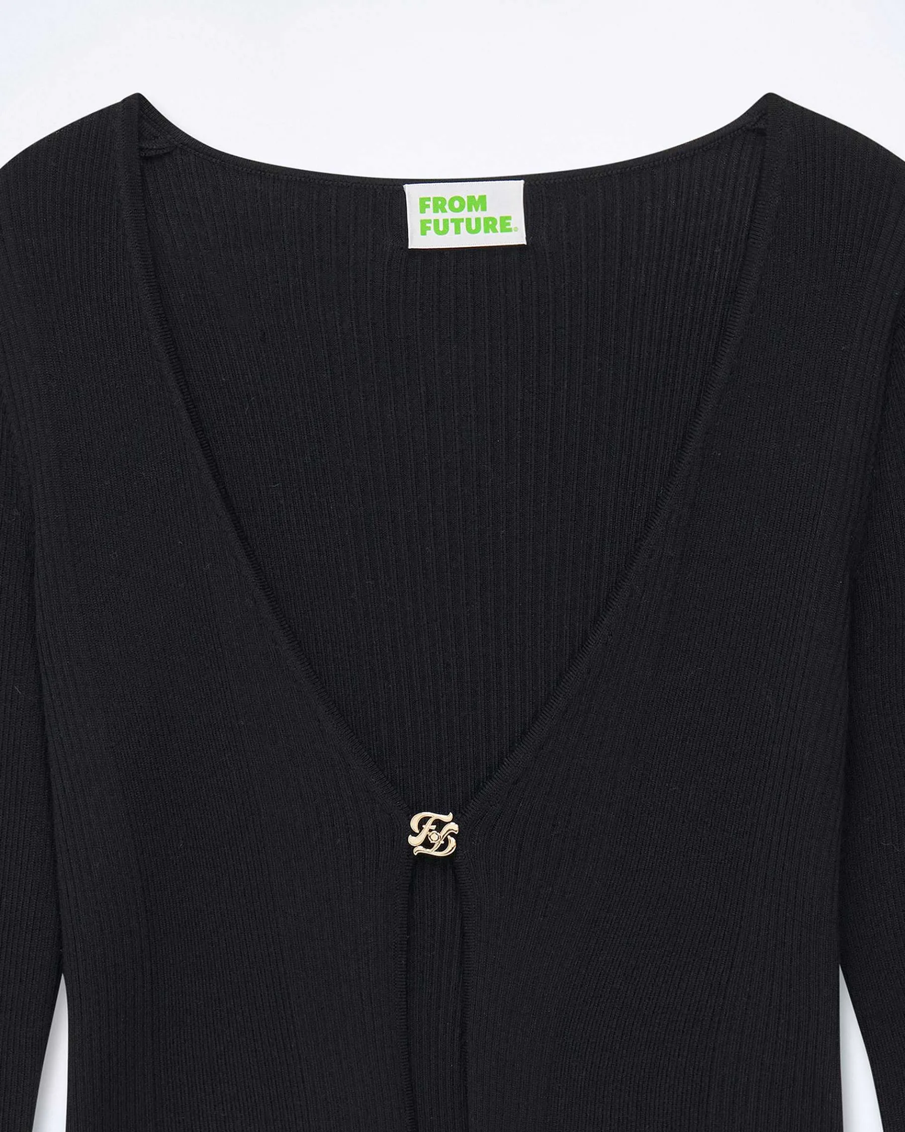 Clearance FROM FUTURE Pull Cardigan Bijou Point Bourdon Noir