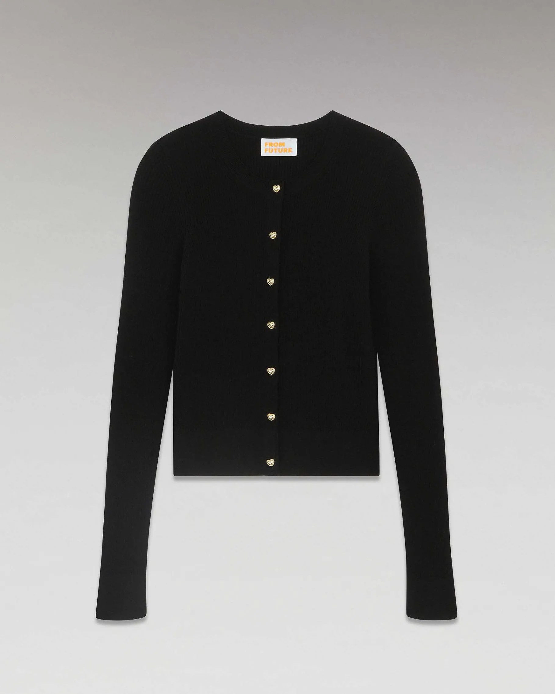 Outlet FROM FUTURE Pull Cardigan Boutons Bijoux Noir