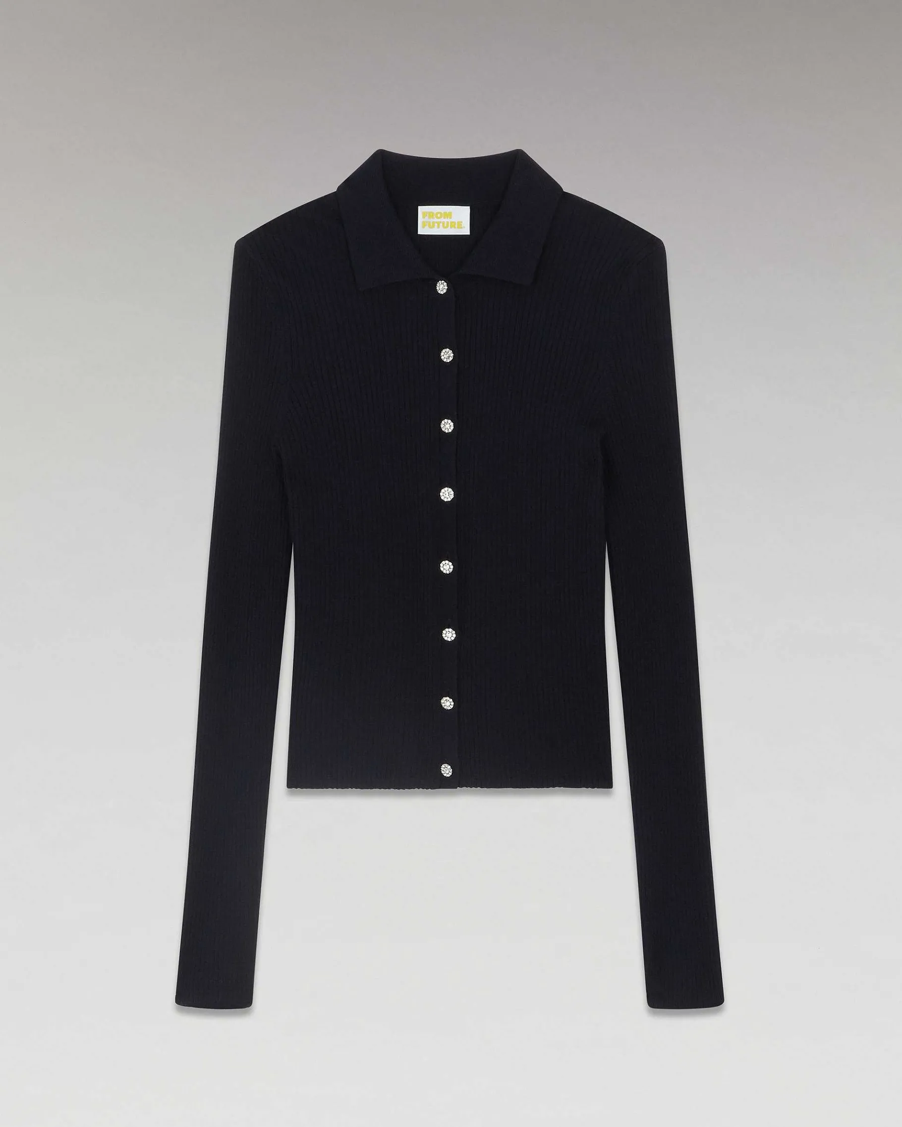 Best FROM FUTURE Pull Cardigan Boutons Bijoux Navy