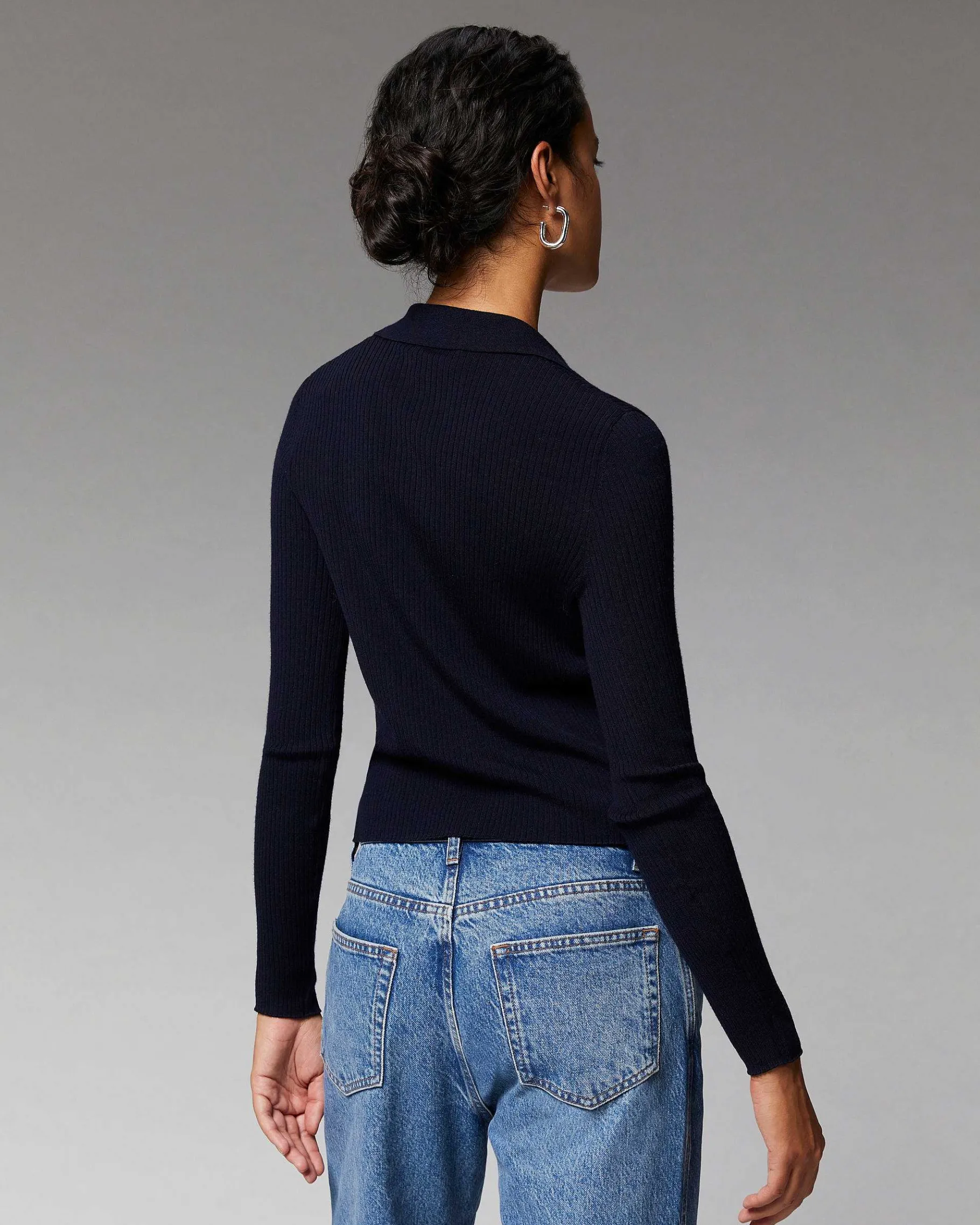 Best FROM FUTURE Pull Cardigan Boutons Bijoux Navy