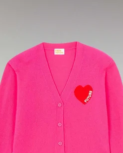 Discount FROM FUTURE Pull Cardigan Coeur Leger Winter Fuschia