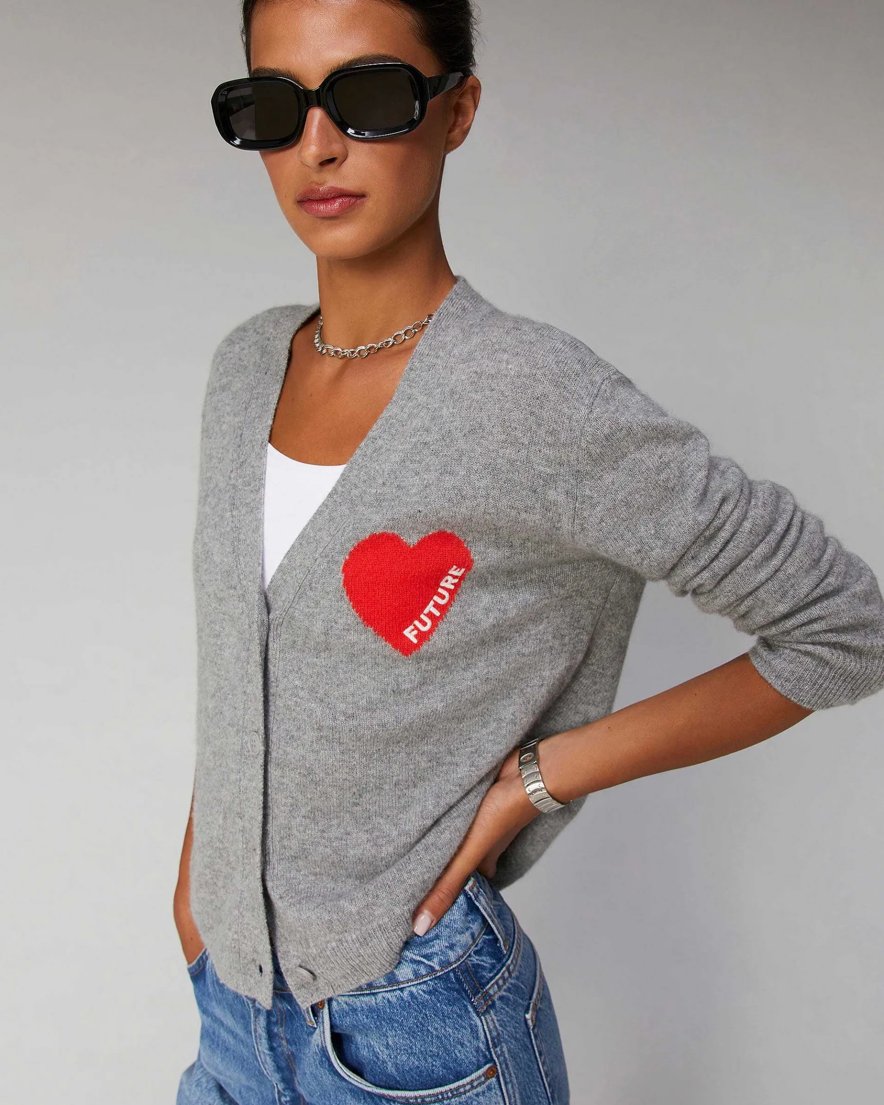 Discount FROM FUTURE Pull Cardigan Coeur Leger Winter Purple
