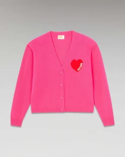 Clearance FROM FUTURE Pull Cardigan Coeur Leger Winter Fuschia