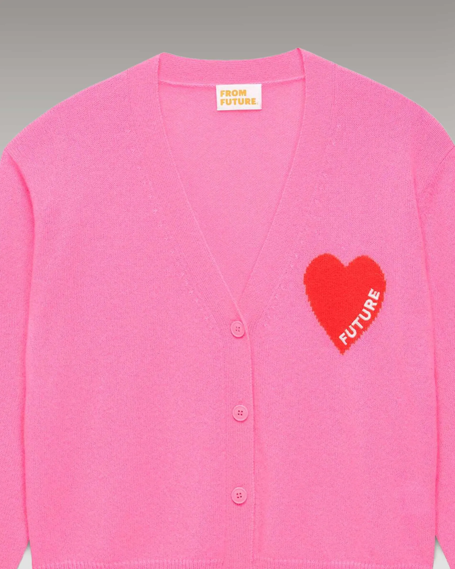Sale FROM FUTURE Pull Cardigan Coeur Leger Party Pink