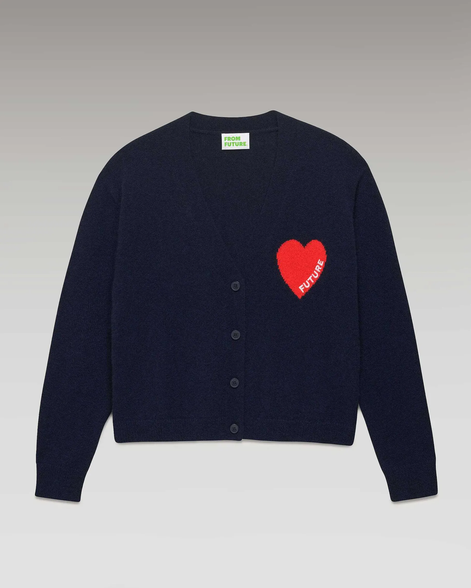 Outlet FROM FUTURE Pull Cardigan Coeur Leger Navy