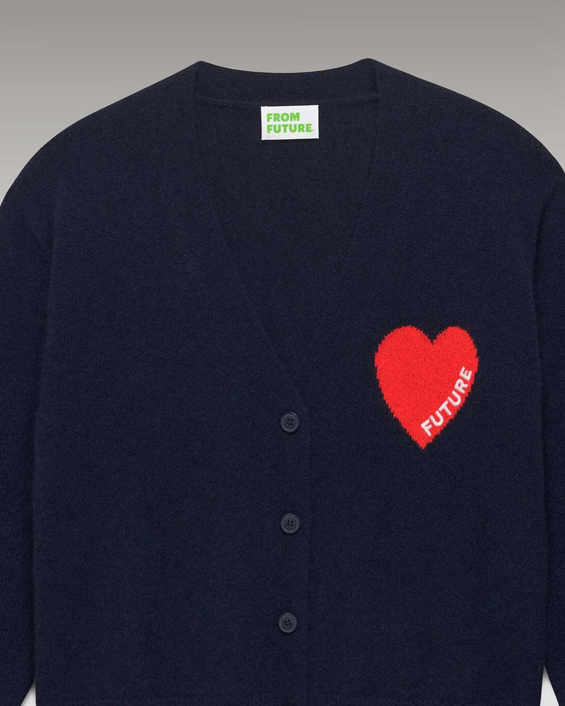 Outlet FROM FUTURE Pull Cardigan Coeur Leger Navy