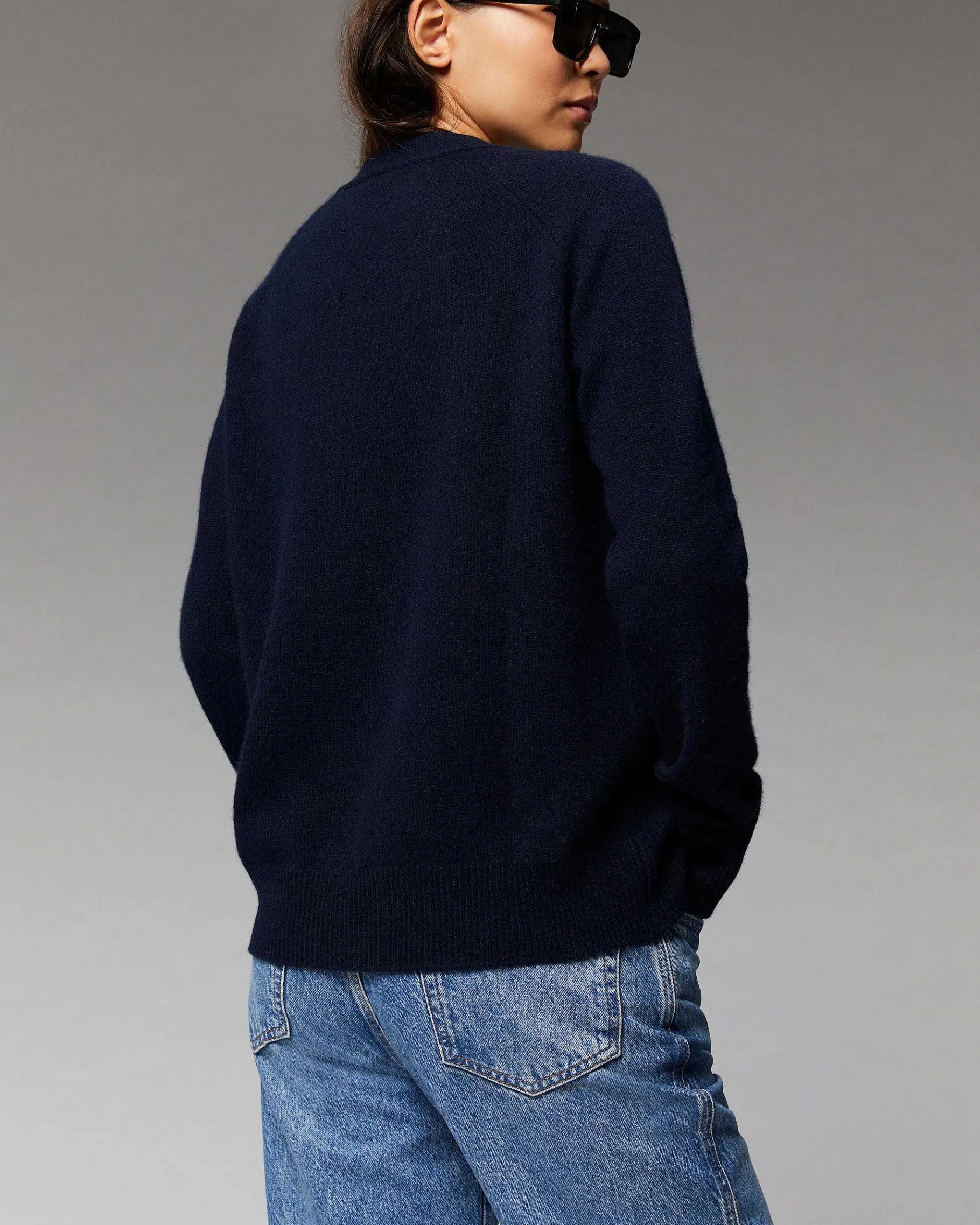 Clearance FROM FUTURE Pull Cardigan Manches Raglan Navy