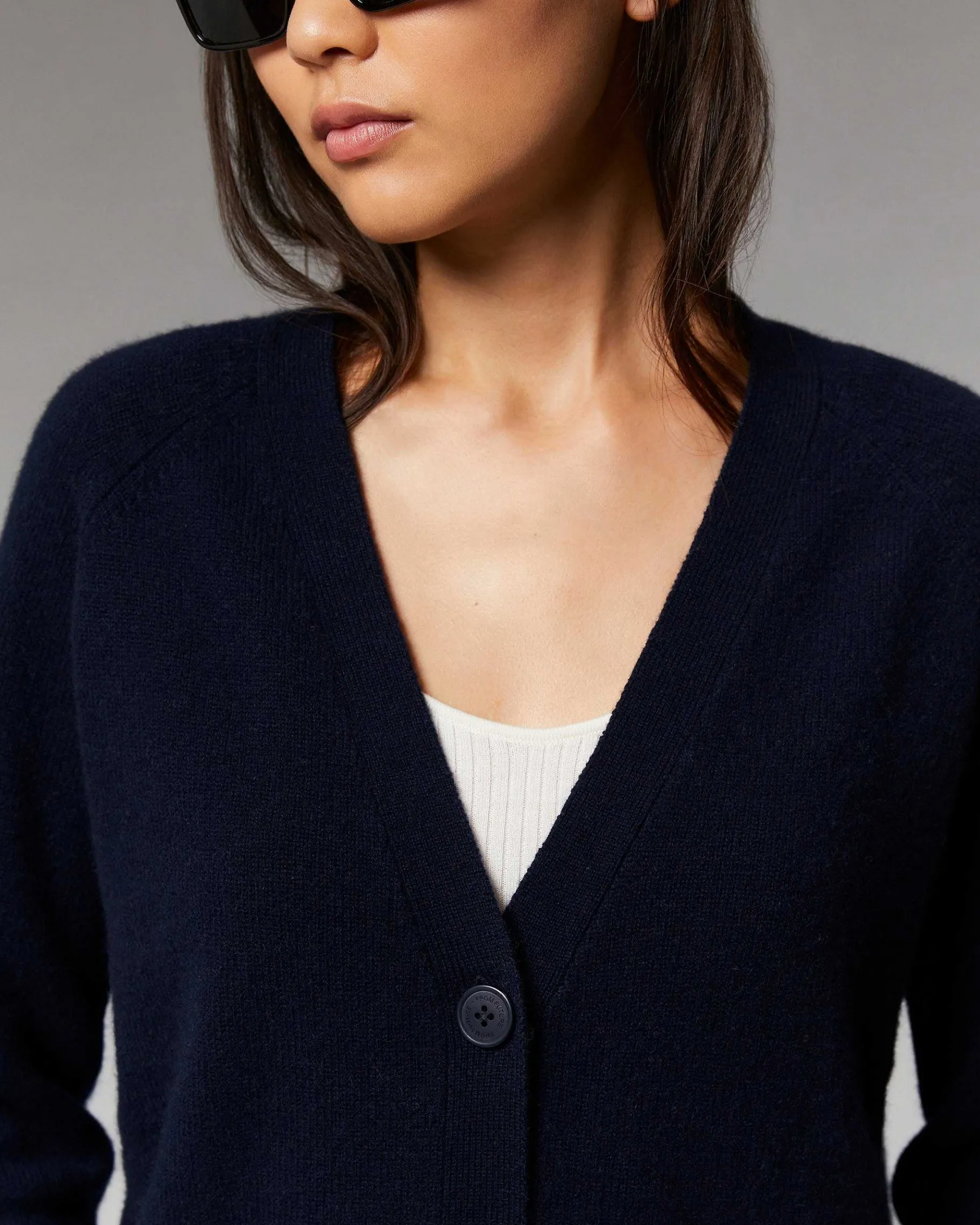 Outlet FROM FUTURE Pull Cardigan Manches Raglan Navy