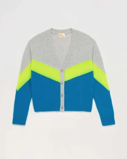 Discount FROM FUTURE Pull Cardigan Tricolore Leger Power Blue