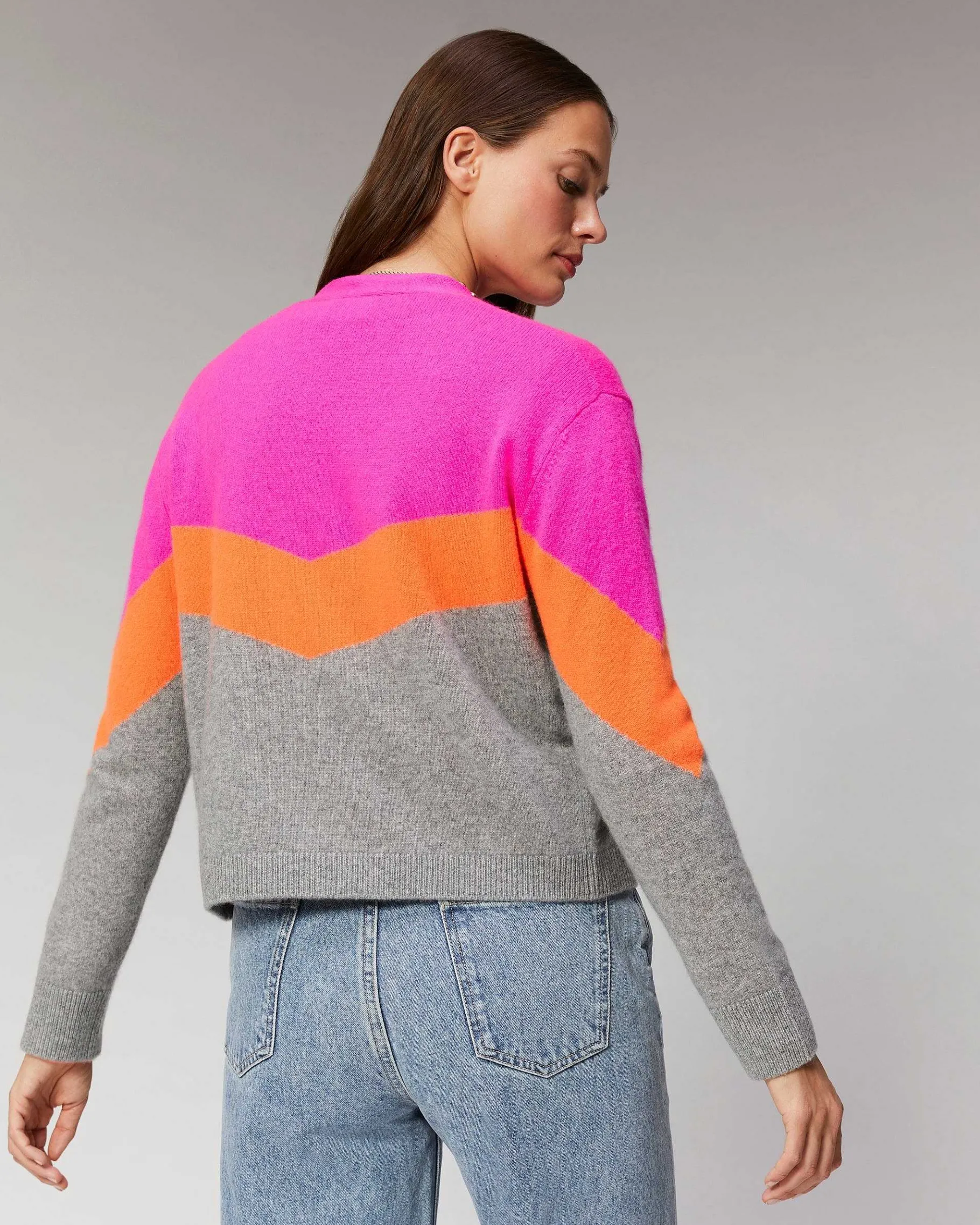 Hot FROM FUTURE Pull Cardigan Tricolore Leger Power Blue