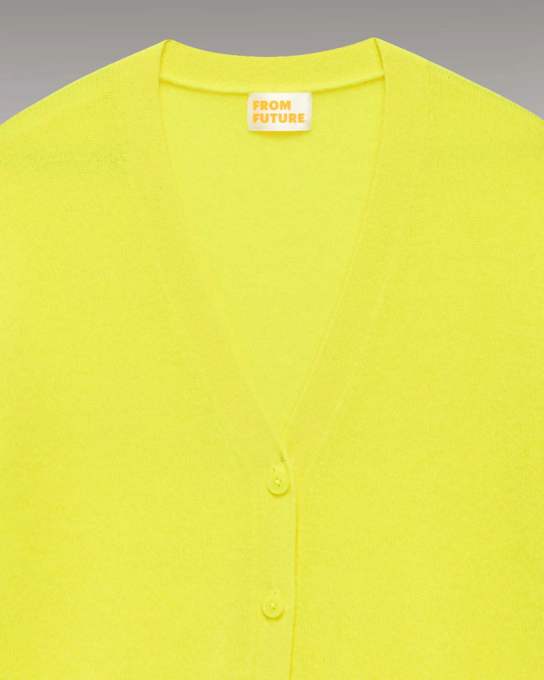 Best FROM FUTURE Pull Cardigan Uni Light Jaune Fluo