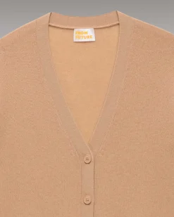 New FROM FUTURE Pull Cardigan Uni Light Summer Camel