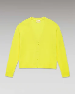 Hot FROM FUTURE Pull Cardigan Uni Light Jaune Fluo
