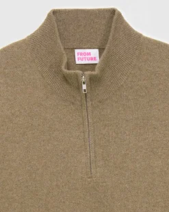 Online FROM FUTURE Pull Col Camionneur Basique Taupe