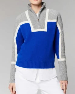 Discount FROM FUTURE Pull Col Camionneur Bicolore Pop Blue