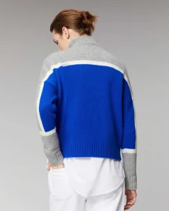 Discount FROM FUTURE Pull Col Camionneur Bicolore Pop Blue