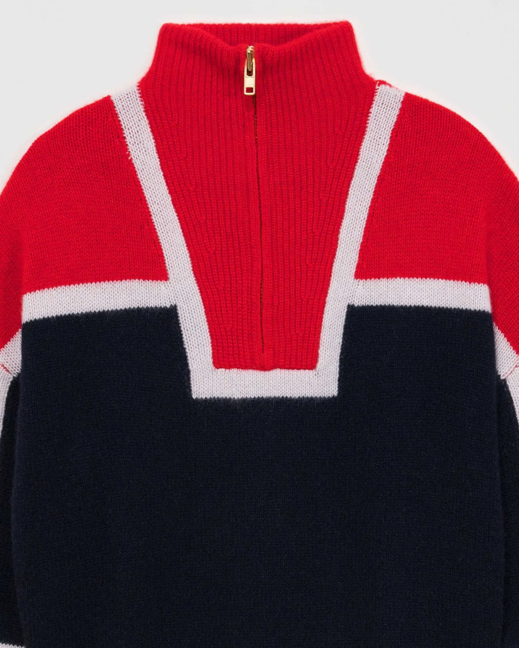 Hot FROM FUTURE Pull Col Camionneur Bicolore Navy