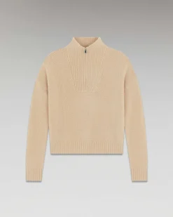 Sale FROM FUTURE Pull Col Camionneur Epais Beige