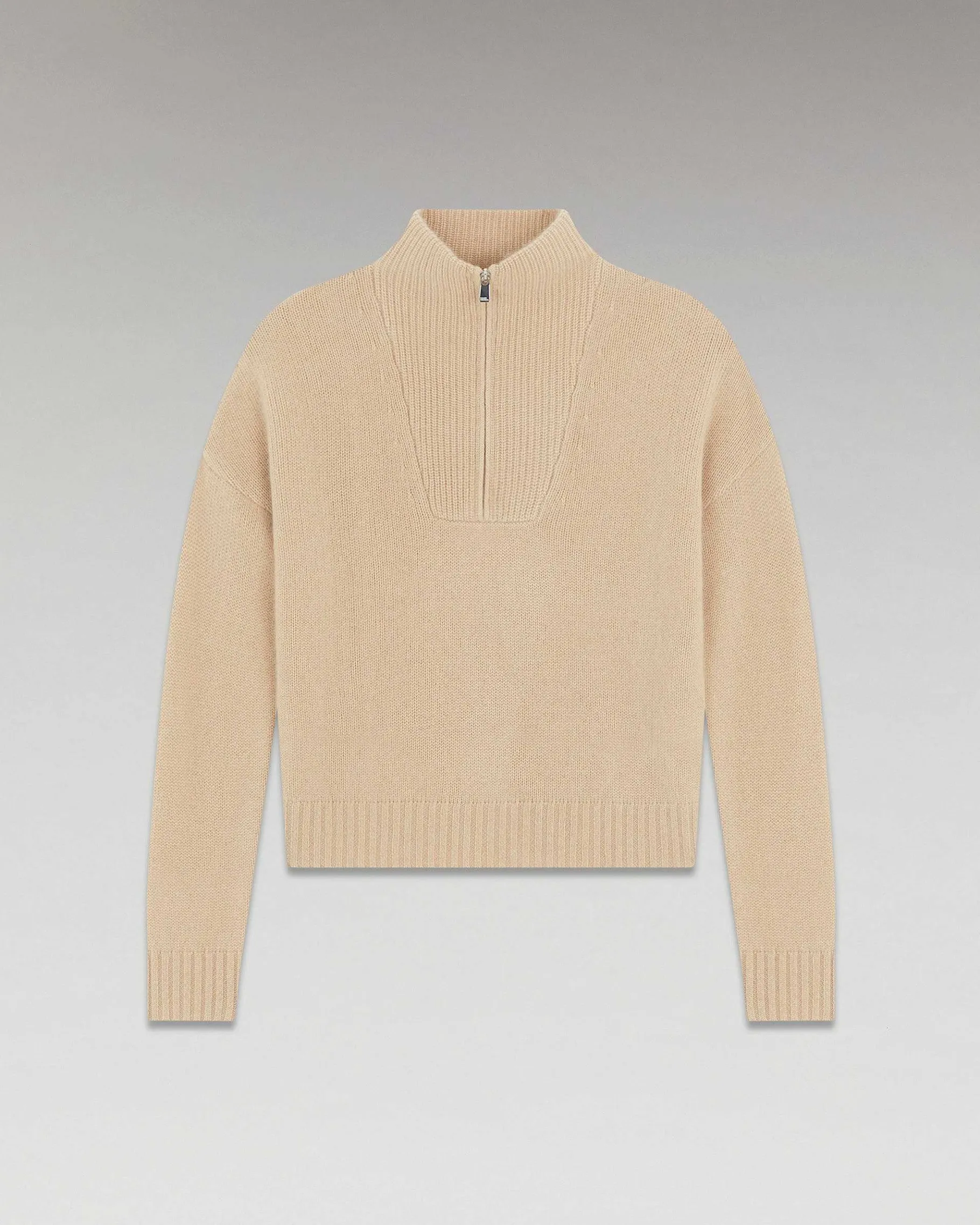 Sale FROM FUTURE Pull Col Camionneur Epais Beige