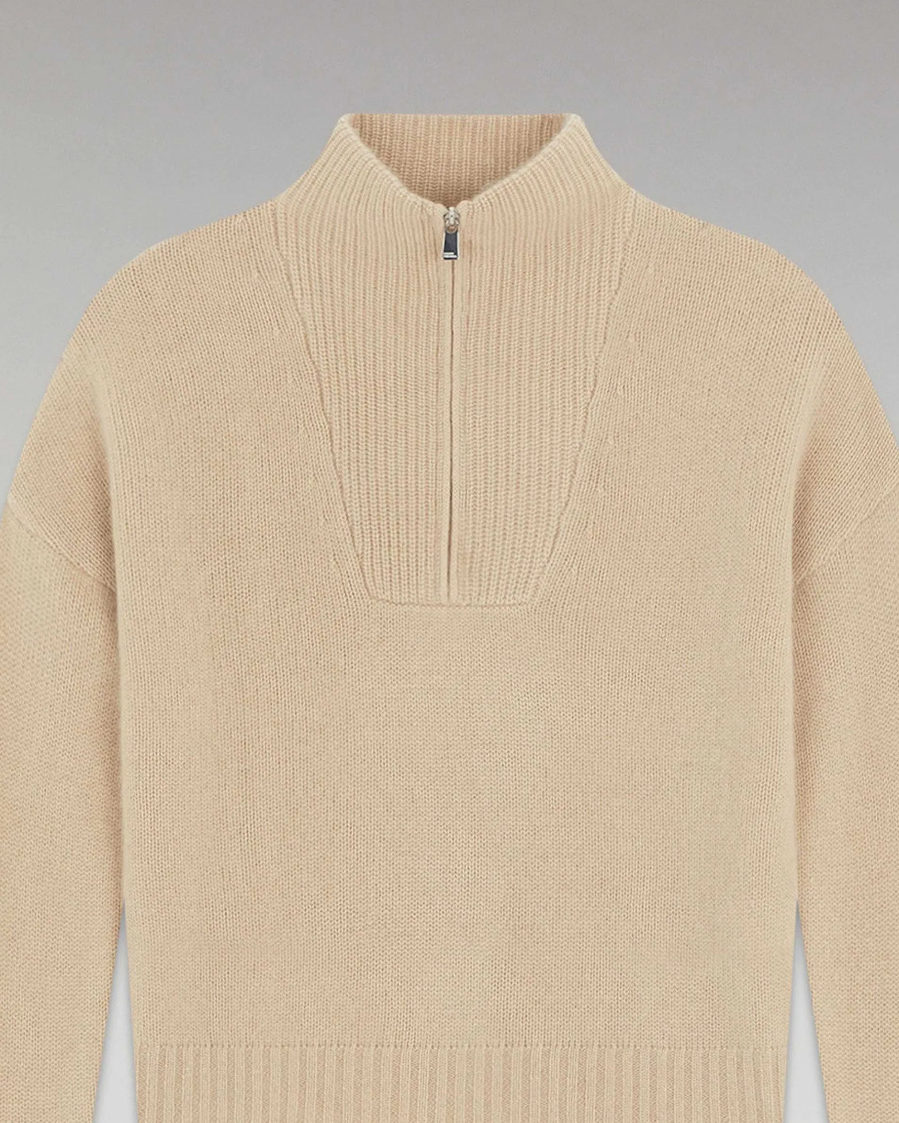 Sale FROM FUTURE Pull Col Camionneur Epais Beige