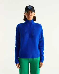 Online FROM FUTURE Pull Col Camionneur Epais Pop Blue