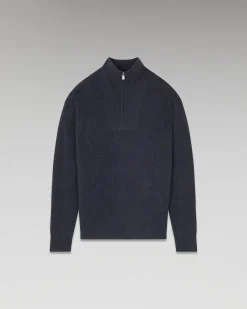 Best FROM FUTURE Pull Col Camionneur Oversize Bleu Chine