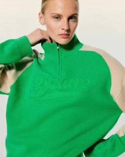 FROM FUTURE Pull Col Camionneur Tricolore Future Magic Green