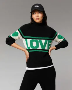 Discount FROM FUTURE Pull Col Montant Bande Love Noir