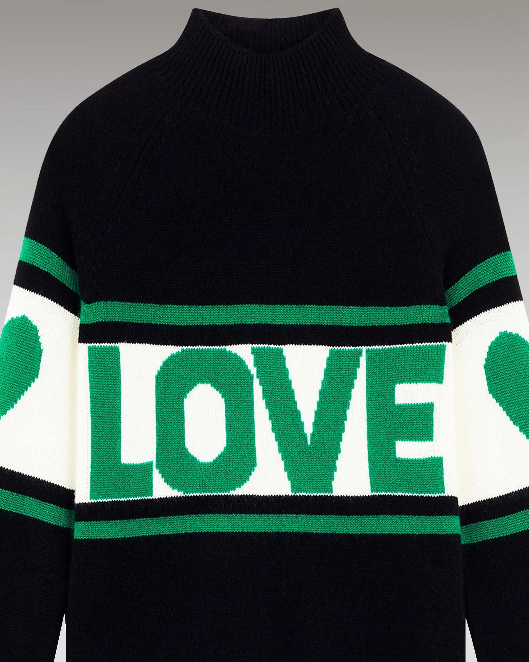 Discount FROM FUTURE Pull Col Montant Bande Love Noir