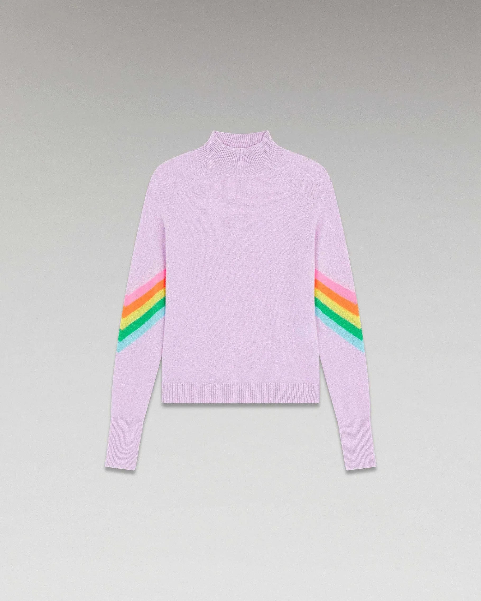 Online FROM FUTURE Pull Col Montant Bandes Manches Multico Leger Sweet Lilac