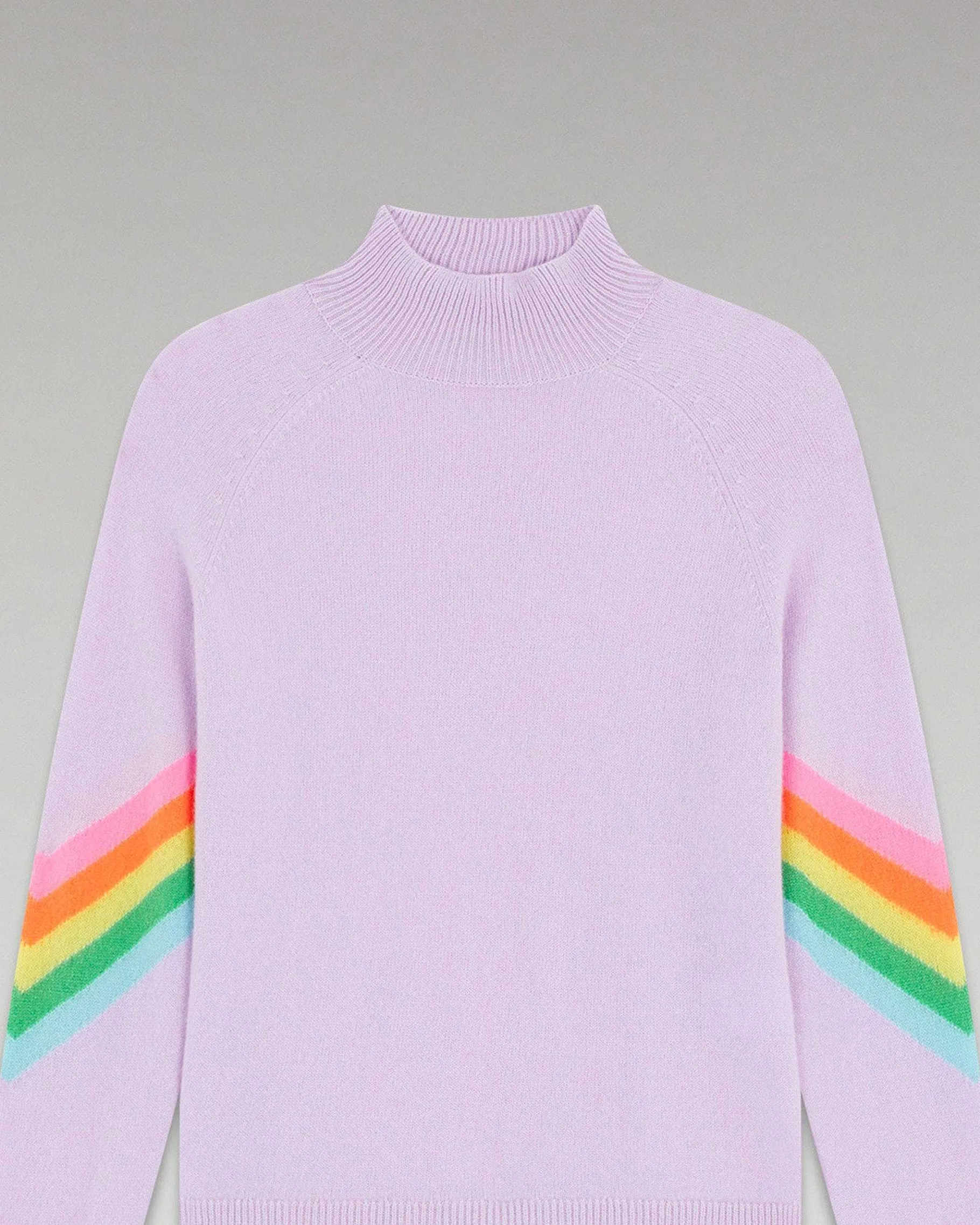 Online FROM FUTURE Pull Col Montant Bandes Manches Multico Leger Sweet Lilac