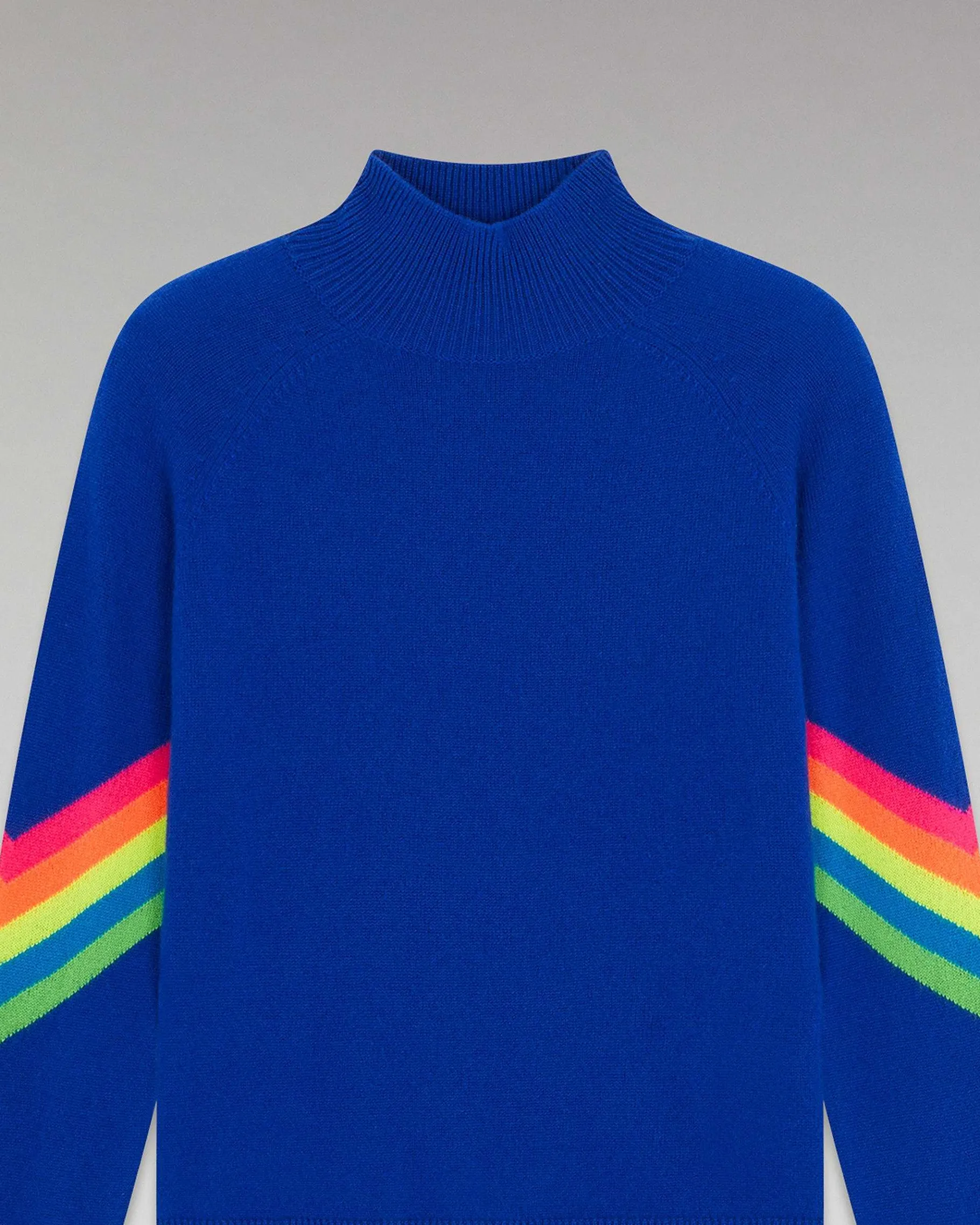 Online FROM FUTURE Pull Col Montant Bandes Manches Multico Leger Pop Blue