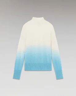 Hot FROM FUTURE Pull Col Montant Dip Dye Leger Acid Blue