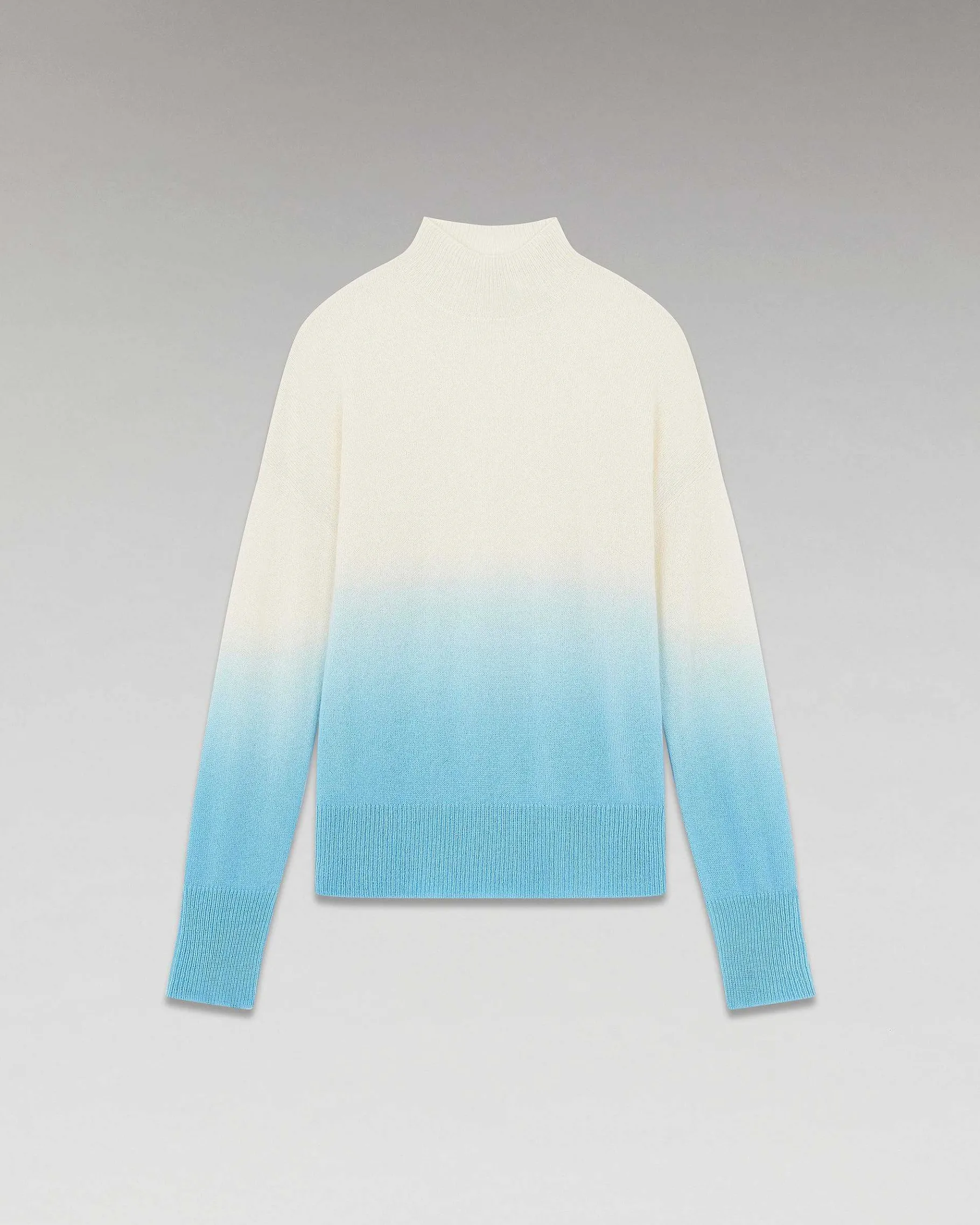 Hot FROM FUTURE Pull Col Montant Dip Dye Leger Acid Blue