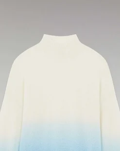 Hot FROM FUTURE Pull Col Montant Dip Dye Leger Acid Blue