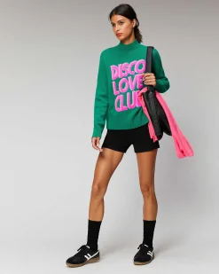 New FROM FUTURE Pull Col Montant Disco Love Club Winter Green
