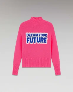 New FROM FUTURE Pull Col Montant Dream Your Future Winter Fuschia