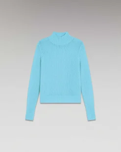 Clearance FROM FUTURE Pull Col Montant Epais Acid Blue