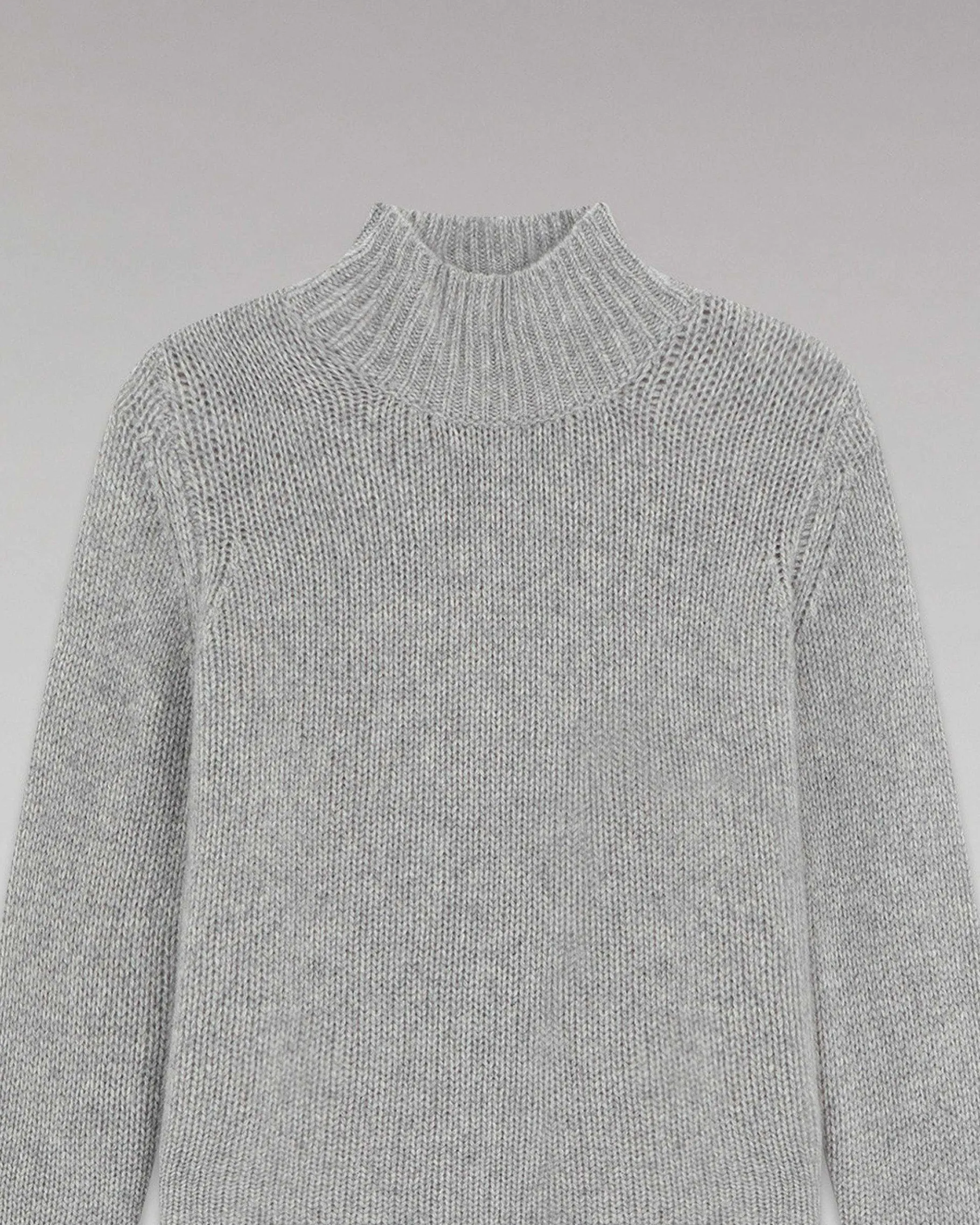 Clearance FROM FUTURE Pull Col Montant Epais Gris Chine Fonce
