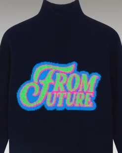 Sale FROM FUTURE Pull Col Montant Navy