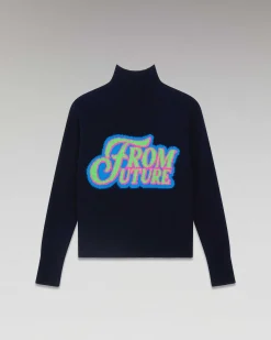 Sale FROM FUTURE Pull Col Montant Navy